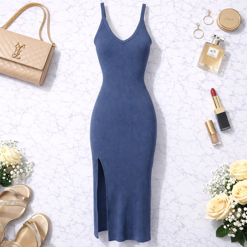 Windsor Blue Bodycon Midi Dress